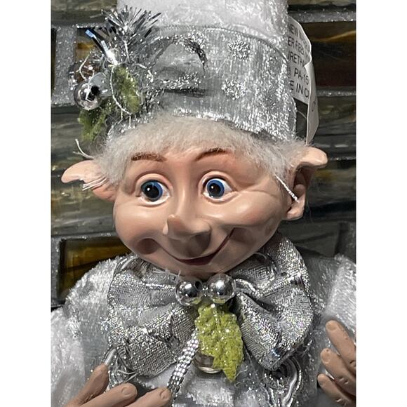 Robert Stanley Home Collection Silver Poseable Elves Christmas 2021 Set of 3 - Picture 2 of 8